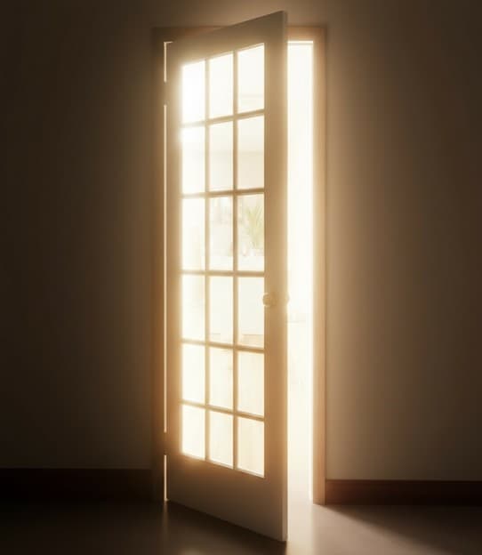 Light through the threshold — entering sacred space